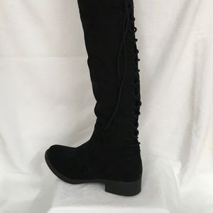 Black Suede Lace Up Boots